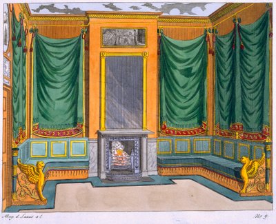 Kamerontwerp, George Smith, uit Magazin des Luxus, Parijs en Leipzig Vol IV, 19e eeuw door George Smith